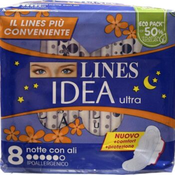 Assorbenti Lines Idea Ultra Notte con Ali x8